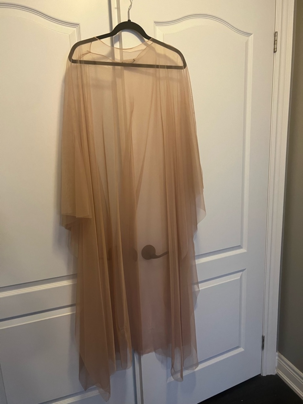 Sheer Nude Taupe Chiffon Duster Zara Cape